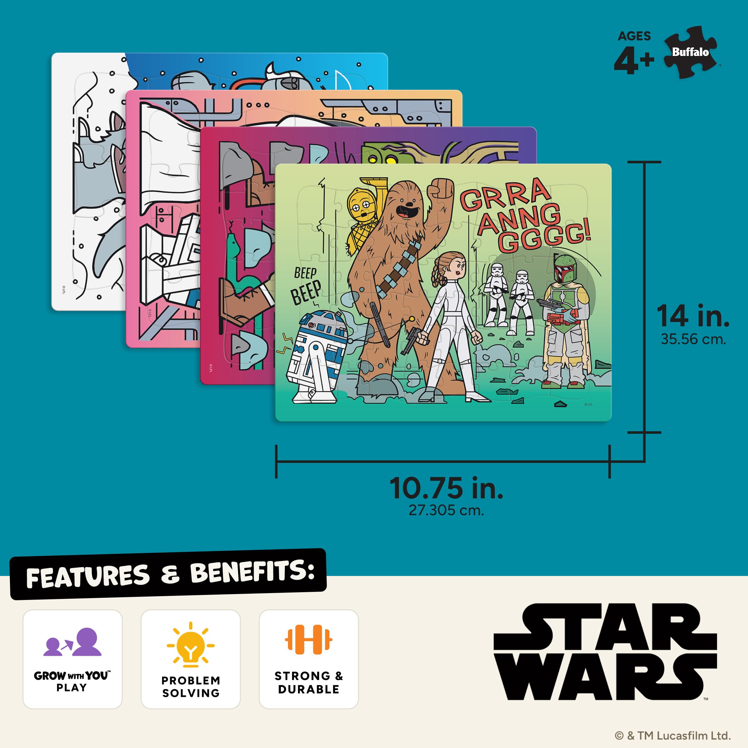 Amazon.com: Buffalo Games - Star Wars™ - 4 Pack, 12-48 Piece